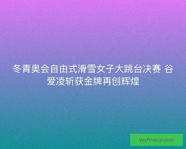 冬青奥会自由式滑雪女子大跳台决赛 谷爱凌斩获金牌再创辉煌