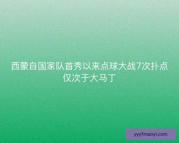 西蒙自国家队首秀以来点球大战7次扑点仅次于大马丁