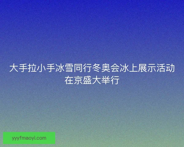 大手拉小手冰雪同行冬奥会冰上展示活动在京盛大举行